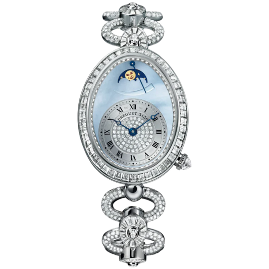 REINE DE NAPLES 8909 38 MM WHITE GOLD WITH BLUE MOTHER OF PEARL DIAL