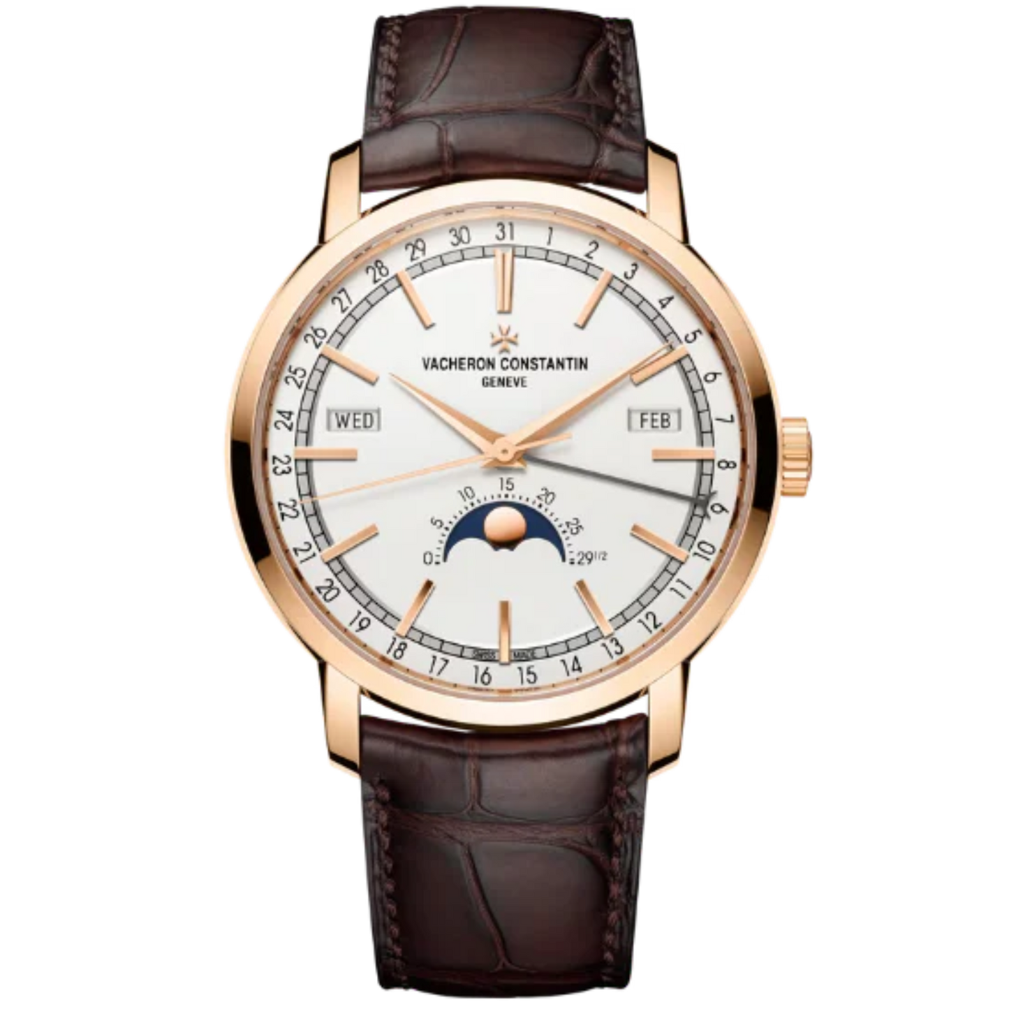 TRADITIONNELLE COMPLETE CALENDAR 41 MM ROSE GOLD WITH WHITE BRASS DIAL