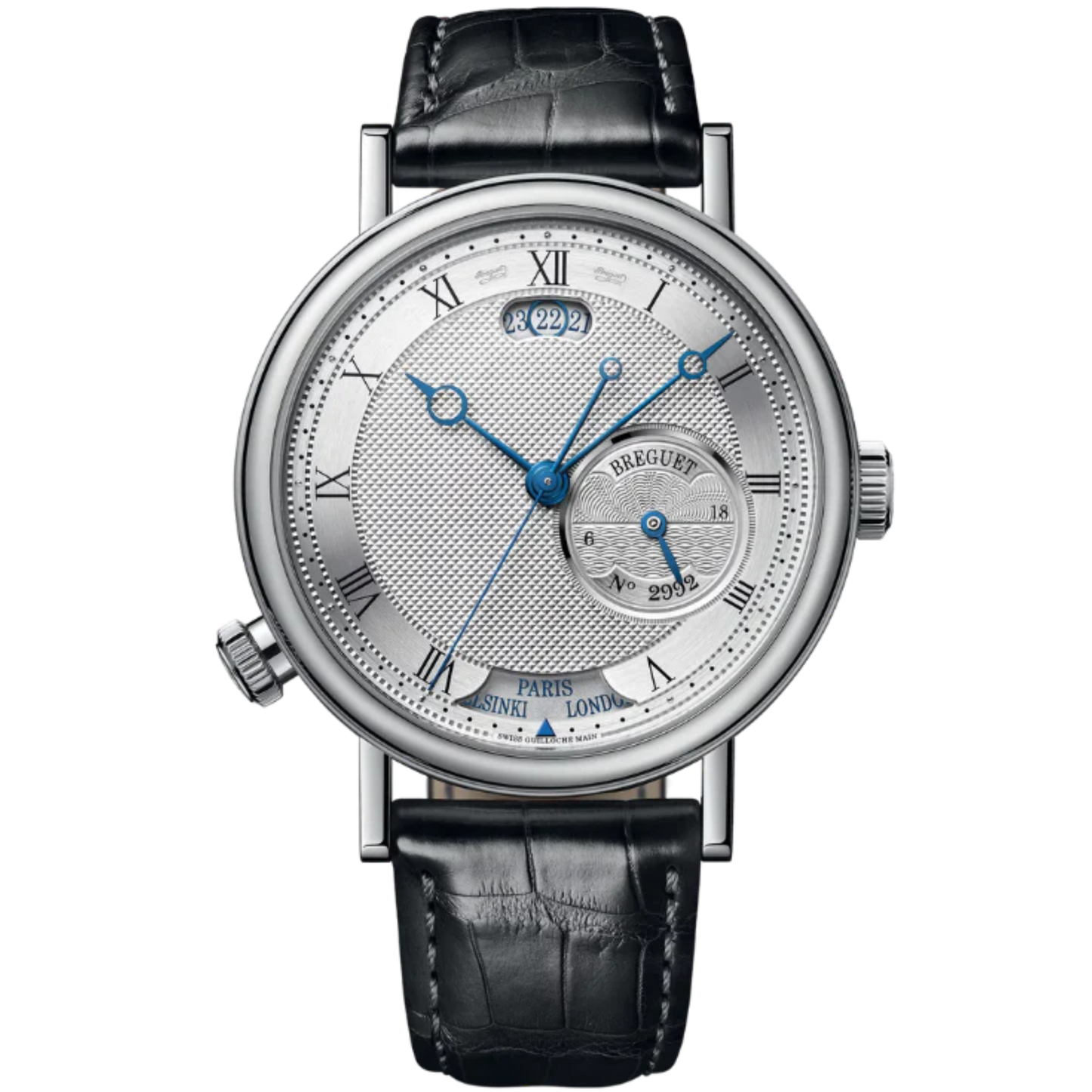 HORA MUNDI 5727 43 MM WHITE GOLD WITH SILVER DIAL