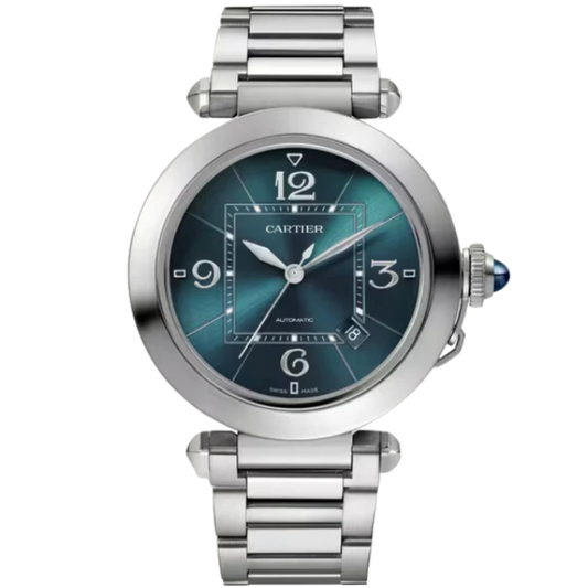 PASHA DE CARTIER 41 MM STAINLESS STEEL WITH BLUE SUNRAY BRUSHED DIAL