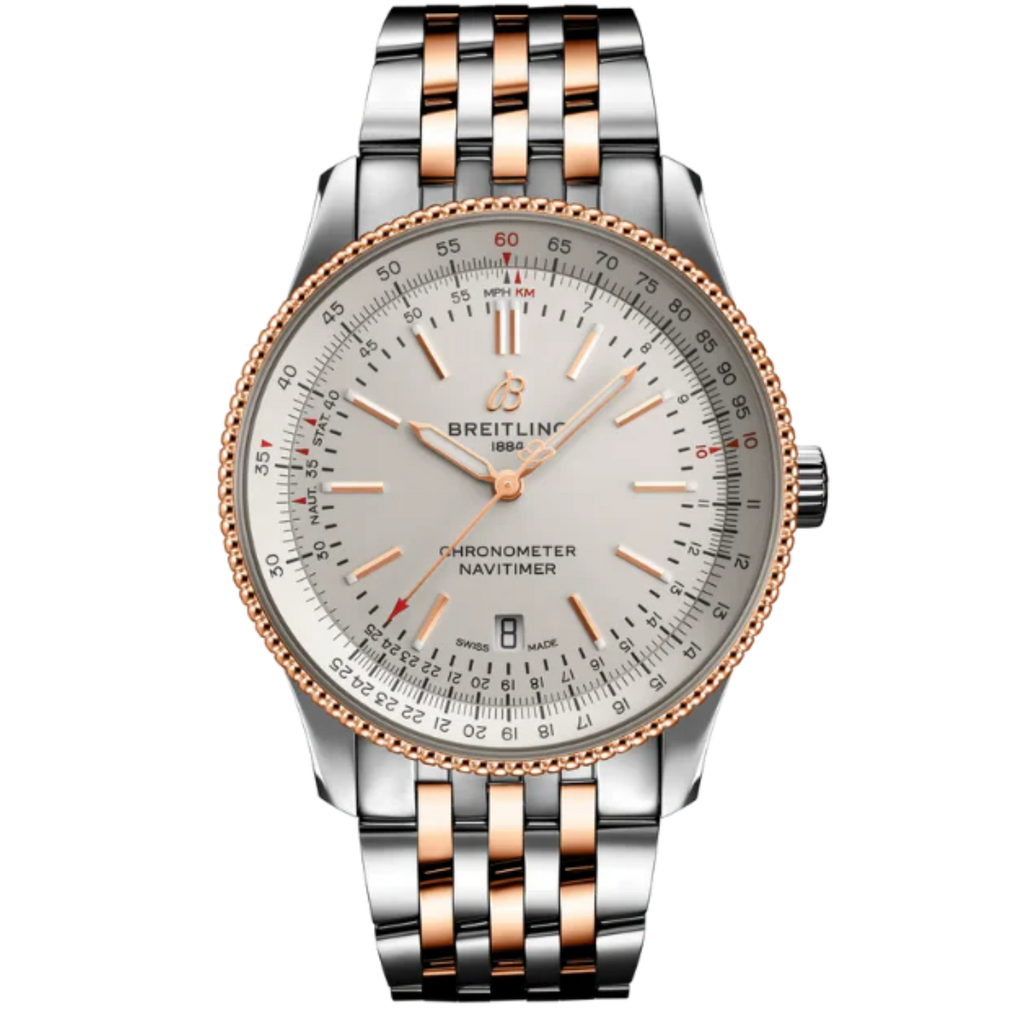 NAVITIMER AUTOMATIC 41 MM STAINLESS STEEL & 18K ROSE GOLD WITH CREAM DIAL