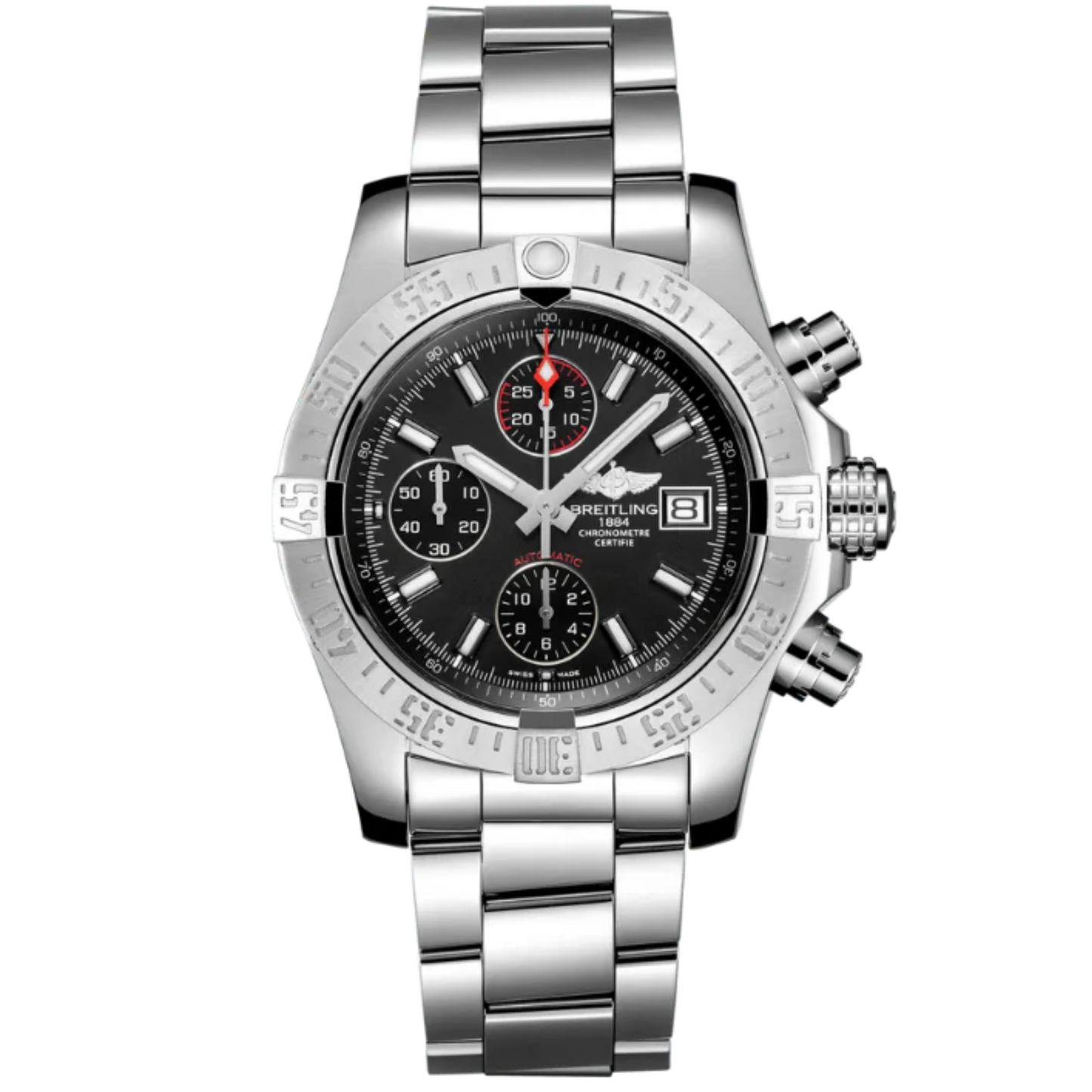 AVENGER II 43 MM STAINLESS STEEL WITH  BLACK DIAL