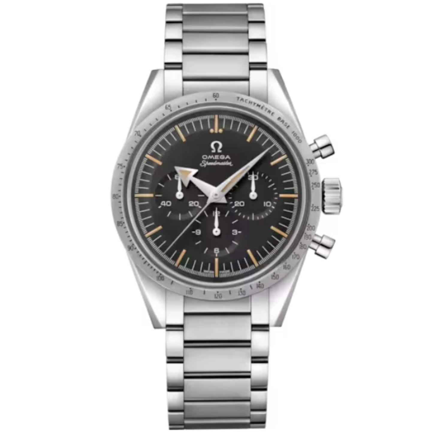 SPEEDMASTER '57 THE 1957 TRILOGY 38 MM STAINLESS STEEL WITH BLACK DIAL