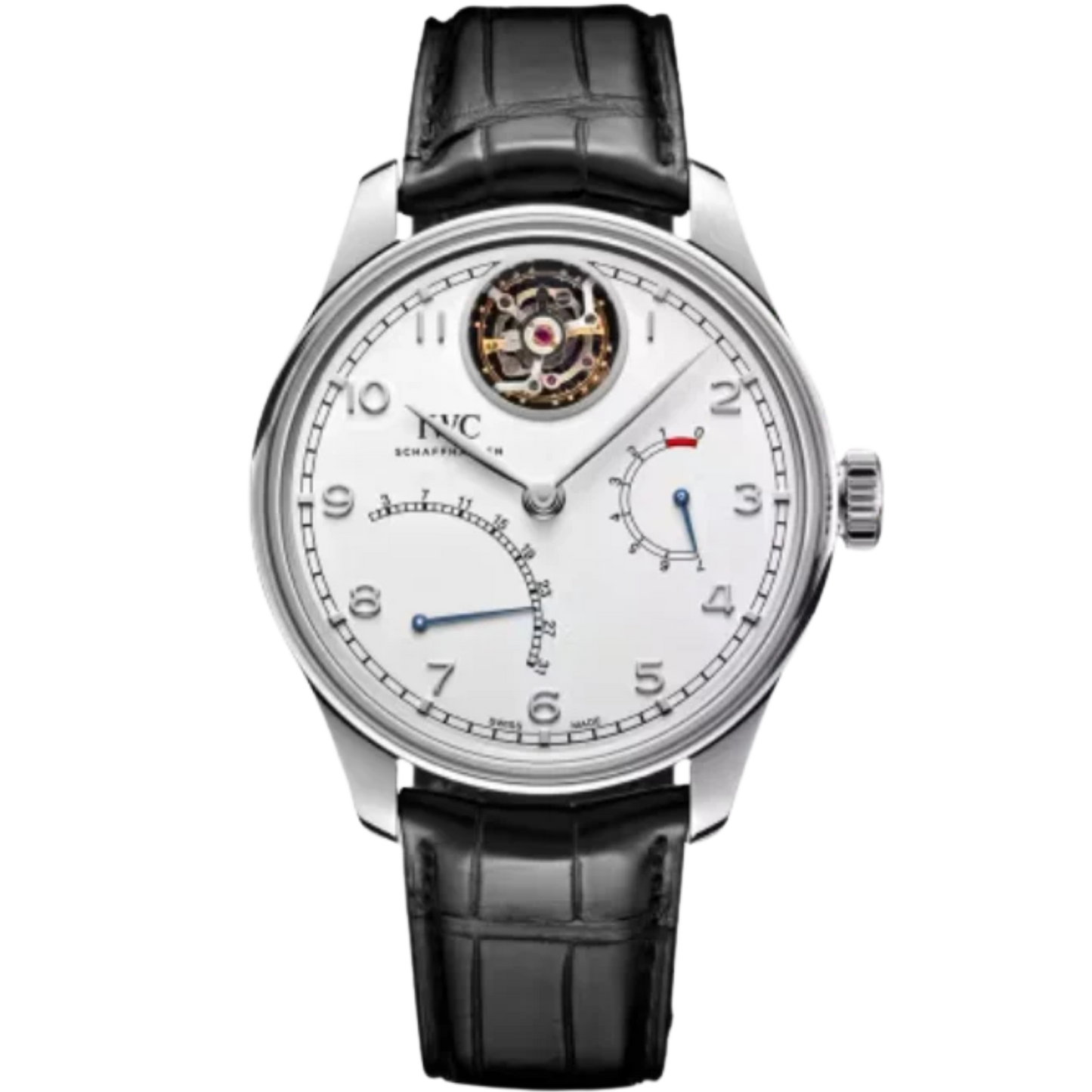 PORTUGIESER TOURBILLON MYSTERE RETROGRADE 44 MM PLATINUM WITH WHITE DIAL