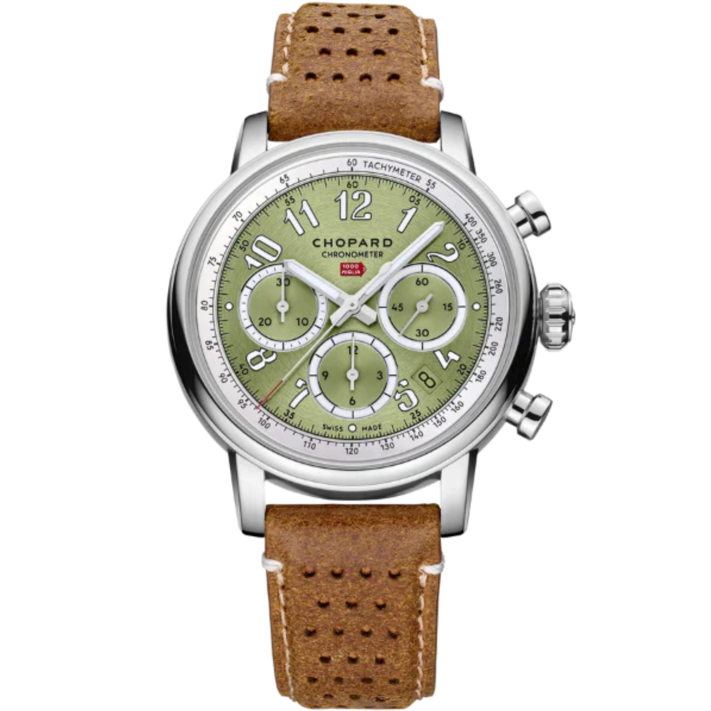 MILLE MIGLIA CLASSIC CHRONOGRAPH 40 MM CHOPARD LUCENT STEEL™ WITH "VERDE CHIARO" GREEN DIAL