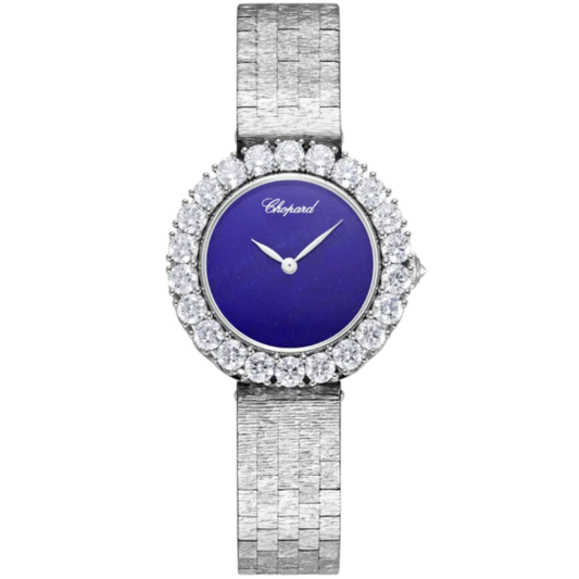 L'HEURE DU DIAMANT SMALL VINTAGE 30 MM ETHICAL WHITE GOLD WITH LAPIZ LAZULI DIAL