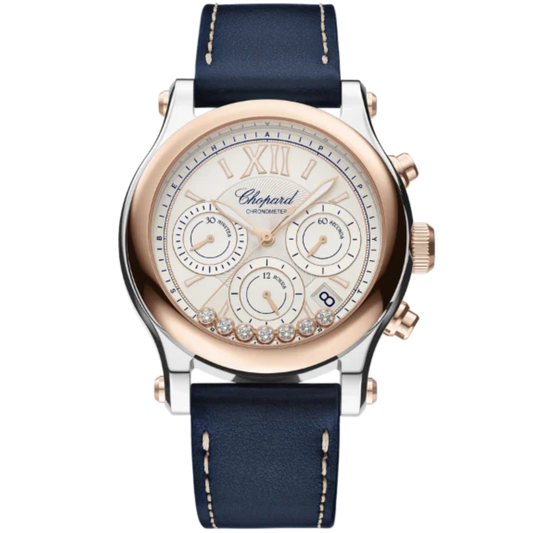 HAPPY SPORT CHRONO 40 MM ETHICAL ROSE GOLD - LUCENT STEEL™ WITH GOLD DIAL