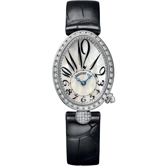 REINE DE NAPLES 8928 33 MM WHITE GOLD WITH MOTHER OF PEARL DIAL