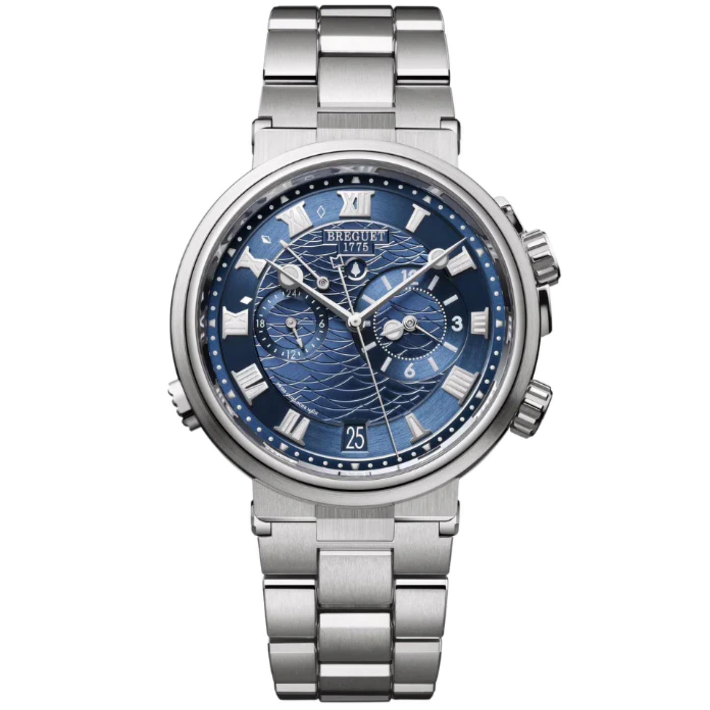 MARINE ALARME MUSICALE 5547 40 MM WHITE GOLD WITH BLUE DIAL