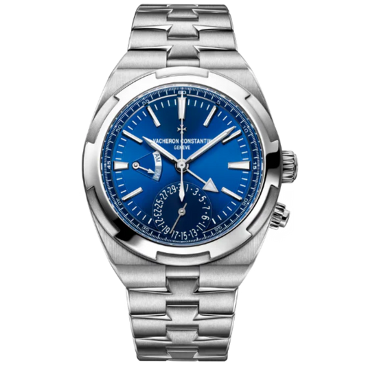 OVERSEAS DUAL TIME 41 MM STAINLESS STEEL WITH BLUE BRASS DIAL
