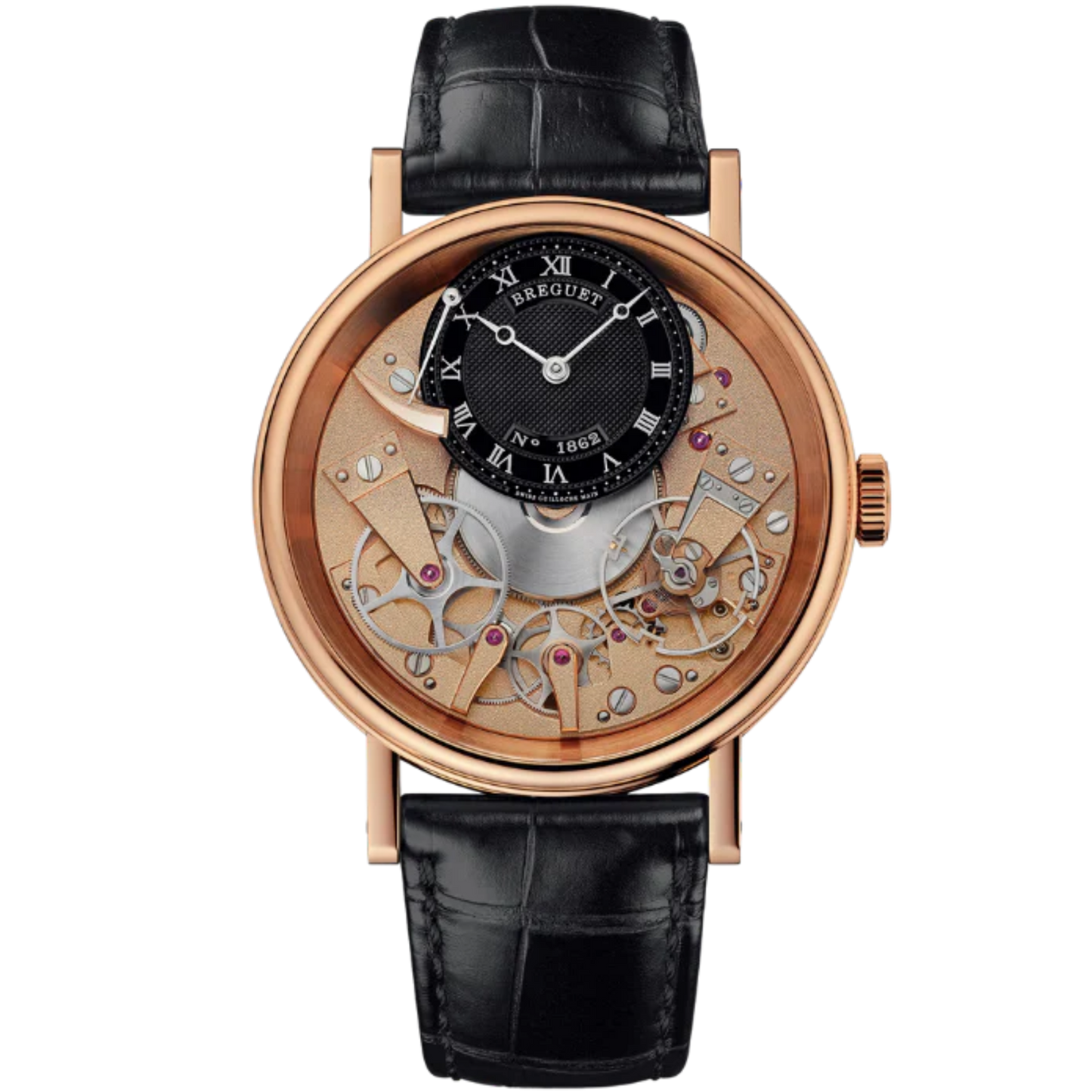 TRADITION 7057 40 MM ROSE GOLD WITH BLACK DIAL
