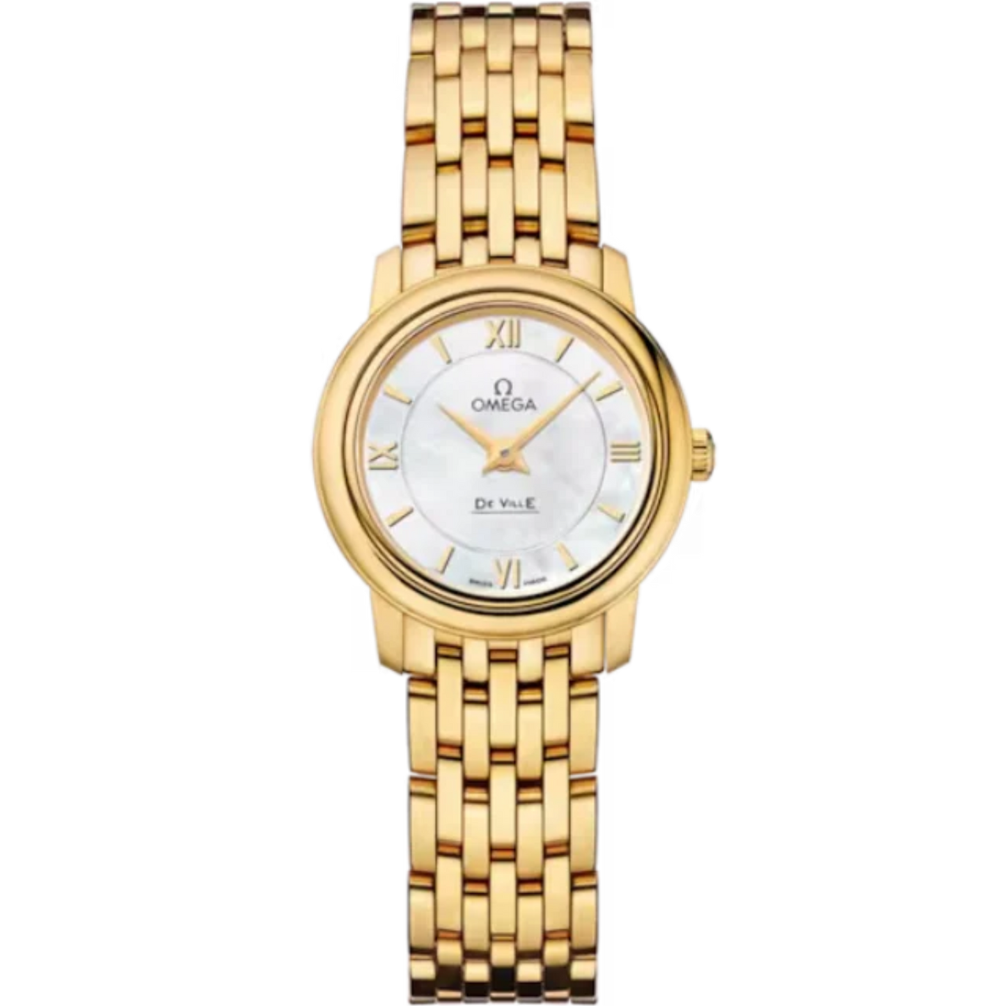 DE VILLE PRESTIGE 24 MM YELLOW GOLD WITH MOTHER OF PEARL DIAL
