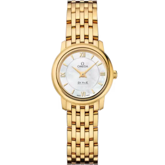 DE VILLE PRESTIGE 24 MM YELLOW GOLD WITH MOTHER OF PEARL DIAL
