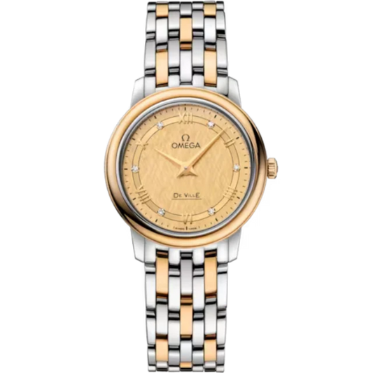 DE VILLE PRESTIGE 27 MM STAINLESS STEEL - YELLOW GOLD WITH YELLOW DIAL