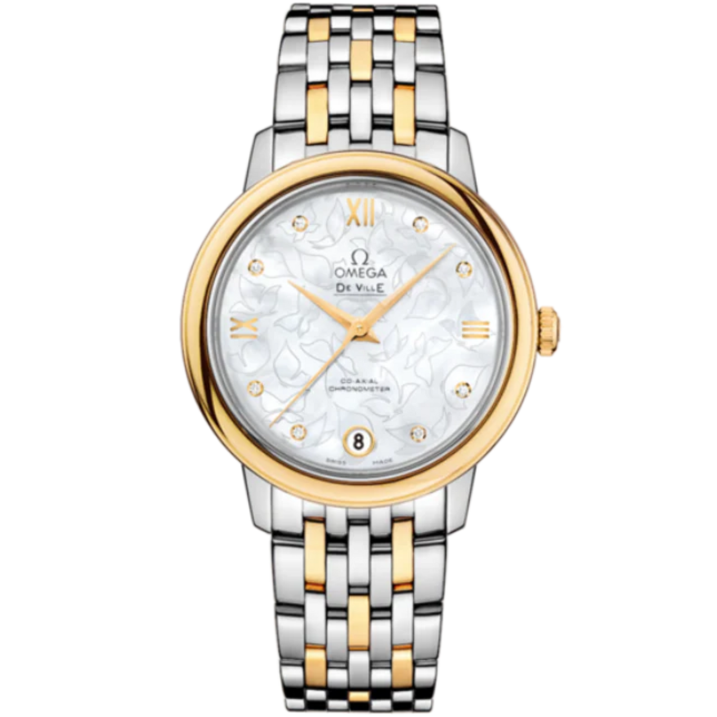 DE VILLE PRESTIGE BUTTERFLY 33 MM STAINLESS STEEL - YELLOW GOLD WITH MOTHER OF PEARL DIAL