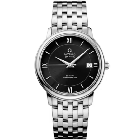 DE VILLE PRESTIGE 37 MM STAINLESS STEEL WITH BLACK DIAL
