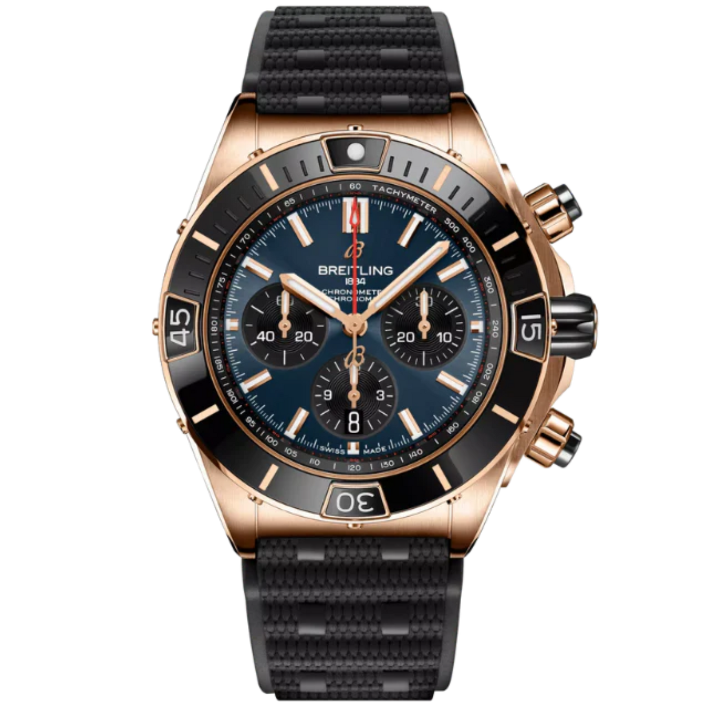 SUPER CHRONOMAT B01 44 MM 18K ROSE GOLD WITH BLUE DIAL