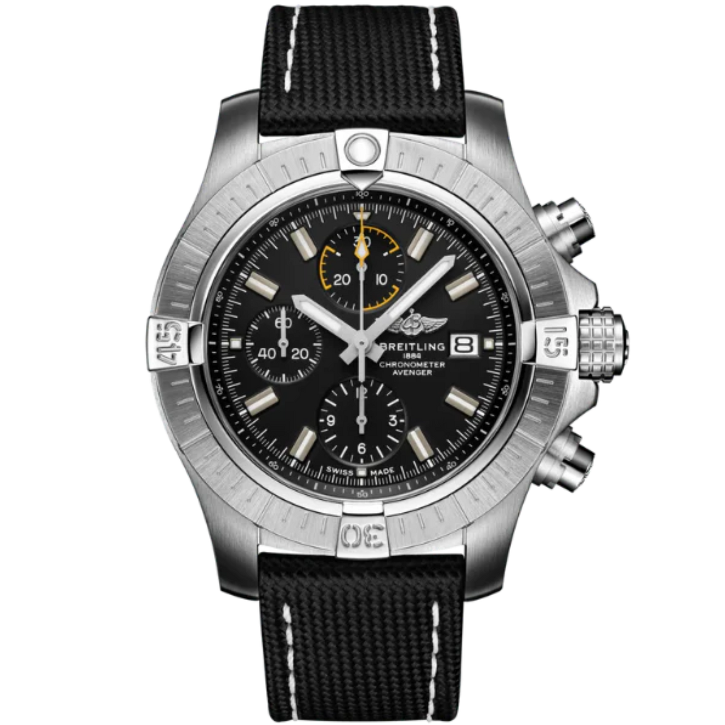 AVENGER CHRONOGRAPH 45 MM STAINLESS STEEL AND BLACK DIAL