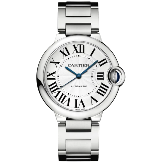 BALLON BLEU DE CARTIER 36 MM STAINLESS STEEL WITH GUILLOCHE SILVER DIAL