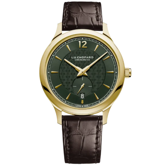 L.U.C XPS 1860 OFFICER 40 MM ETHICAL YELLOW GOLD WITH GREEN DIAL