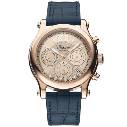 HAPPY SPORT CHRONO 40 MM ETHICAL ROSE GOLD - LUCENT STEEL™ WITH GOLD DIAL