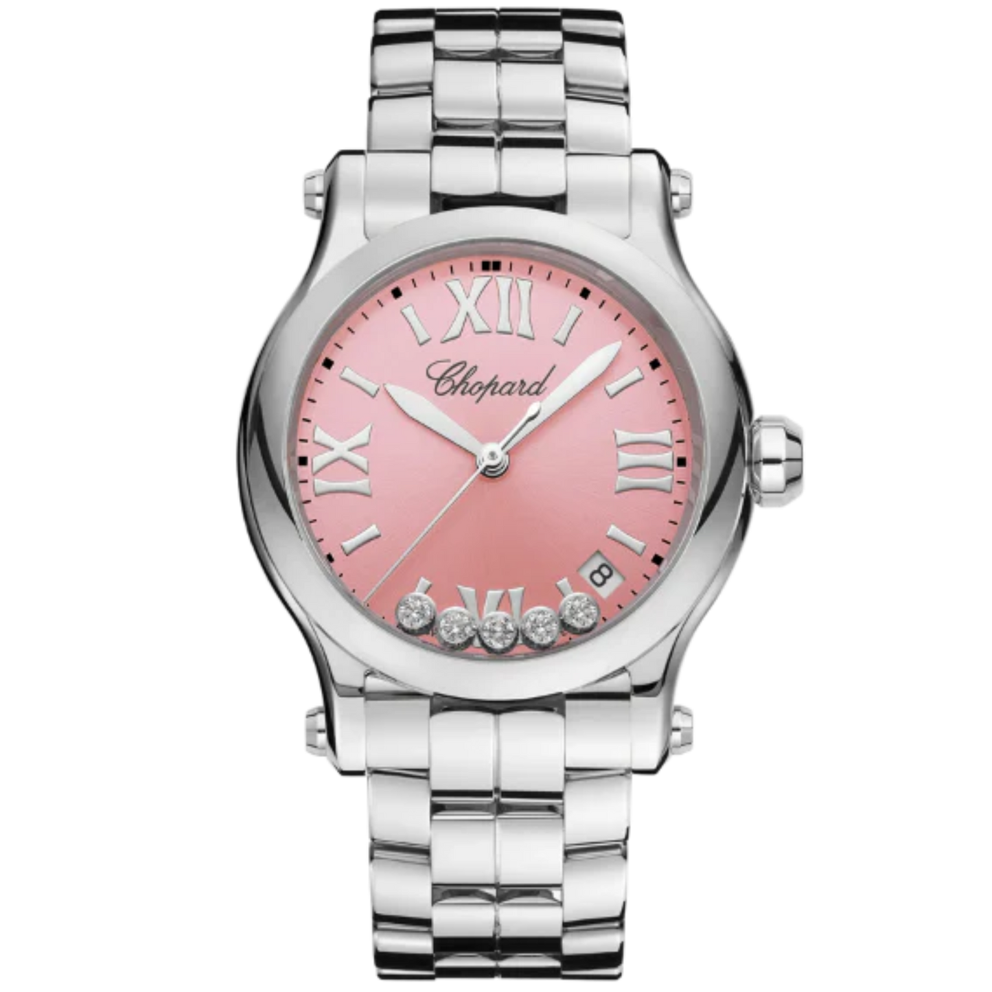 HAPPY SPORT 36 MM LUCENT STEEL™ WITH PINK DIAL