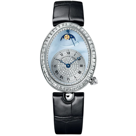 REINE DE NAPLES 8909 38 MM WHITE GOLD WITH BLUE MOTHER OF PEARL DIAL