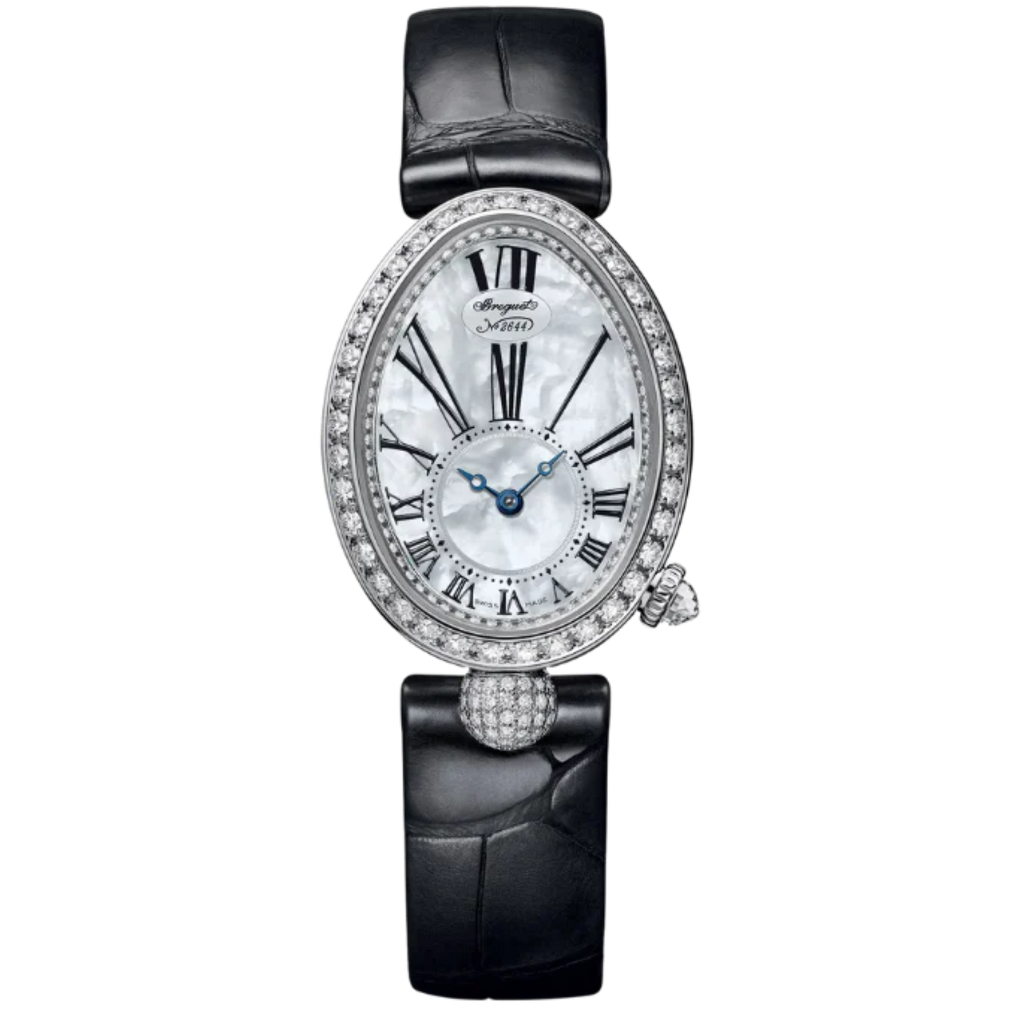 REINE DE NAPLES 8928 33 MM WHITE GOLD WITH MOTHER OF PEARL DIAL