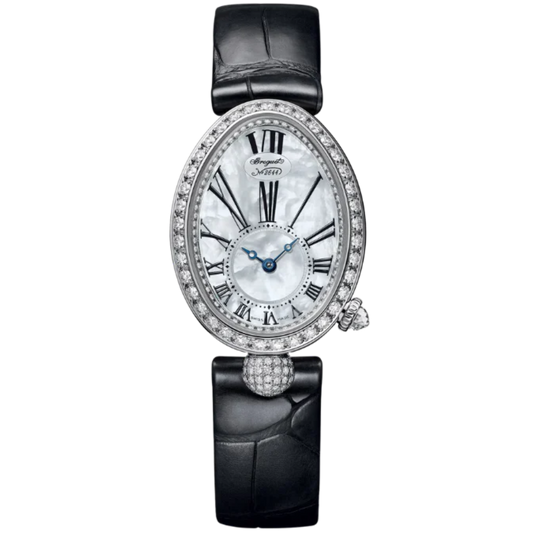 REINE DE NAPLES 8928 33 MM WHITE GOLD WITH MOTHER OF PEARL DIAL