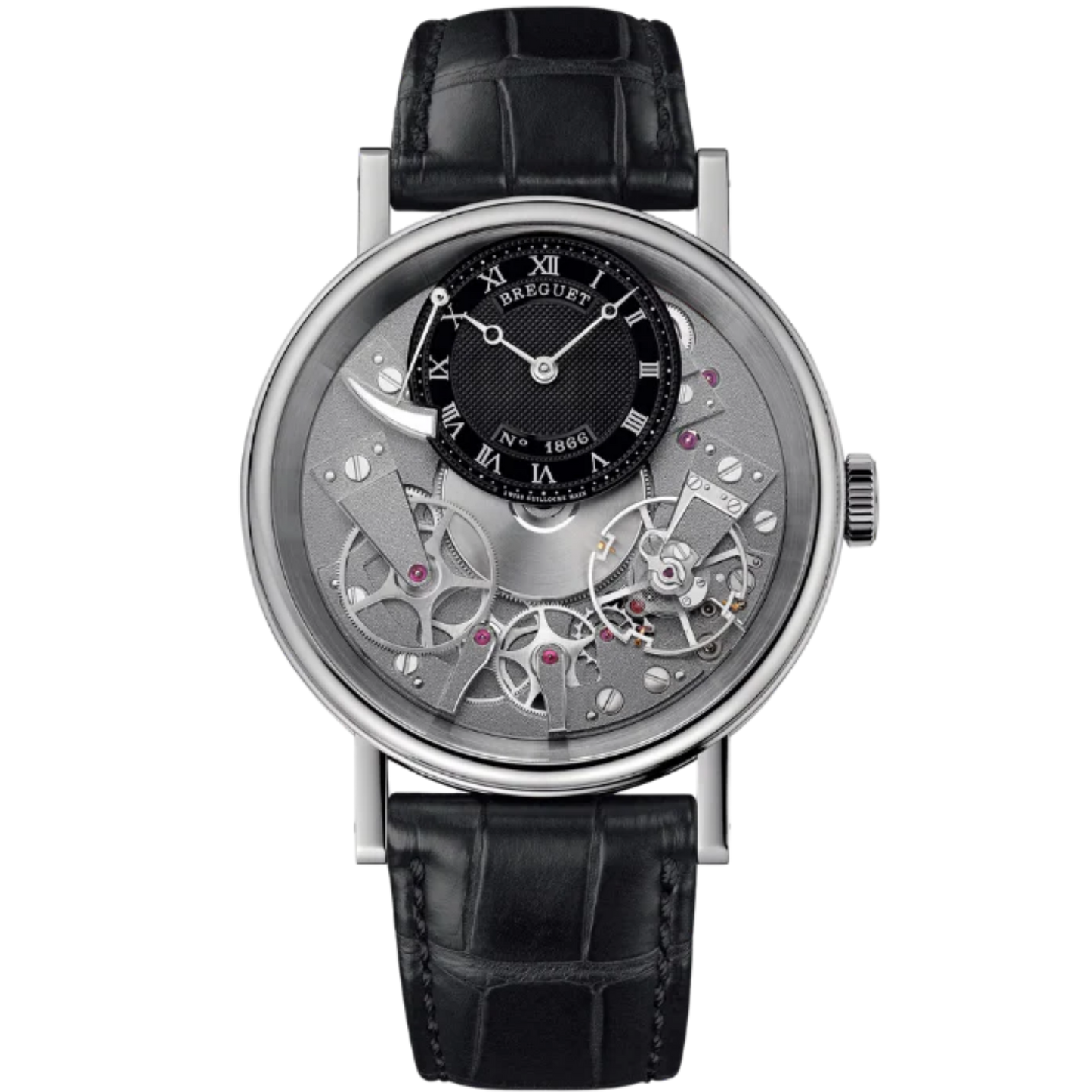 TRADITION 7057 40 MM WHITE GOLD WITH BLACK DIAL