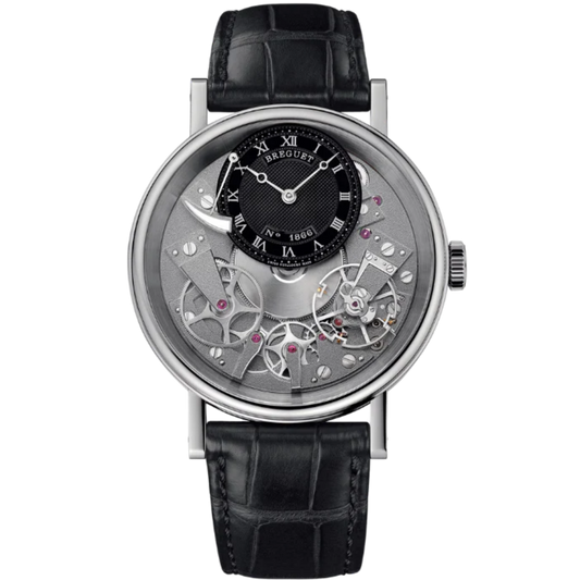 TRADITION 7057 40 MM WHITE GOLD WITH BLACK DIAL