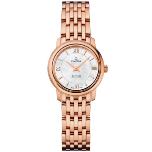 DE VILLE PRESTIGE 24 MM RED GOLD WITH MOTHER OF PEARL DIAL