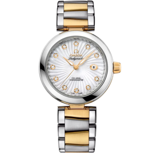DE VILLE LADYMATIC 34 MM STAINLESS STEEL - YELLOW GOLD WITH MOTHER OF PEARL DIAL
