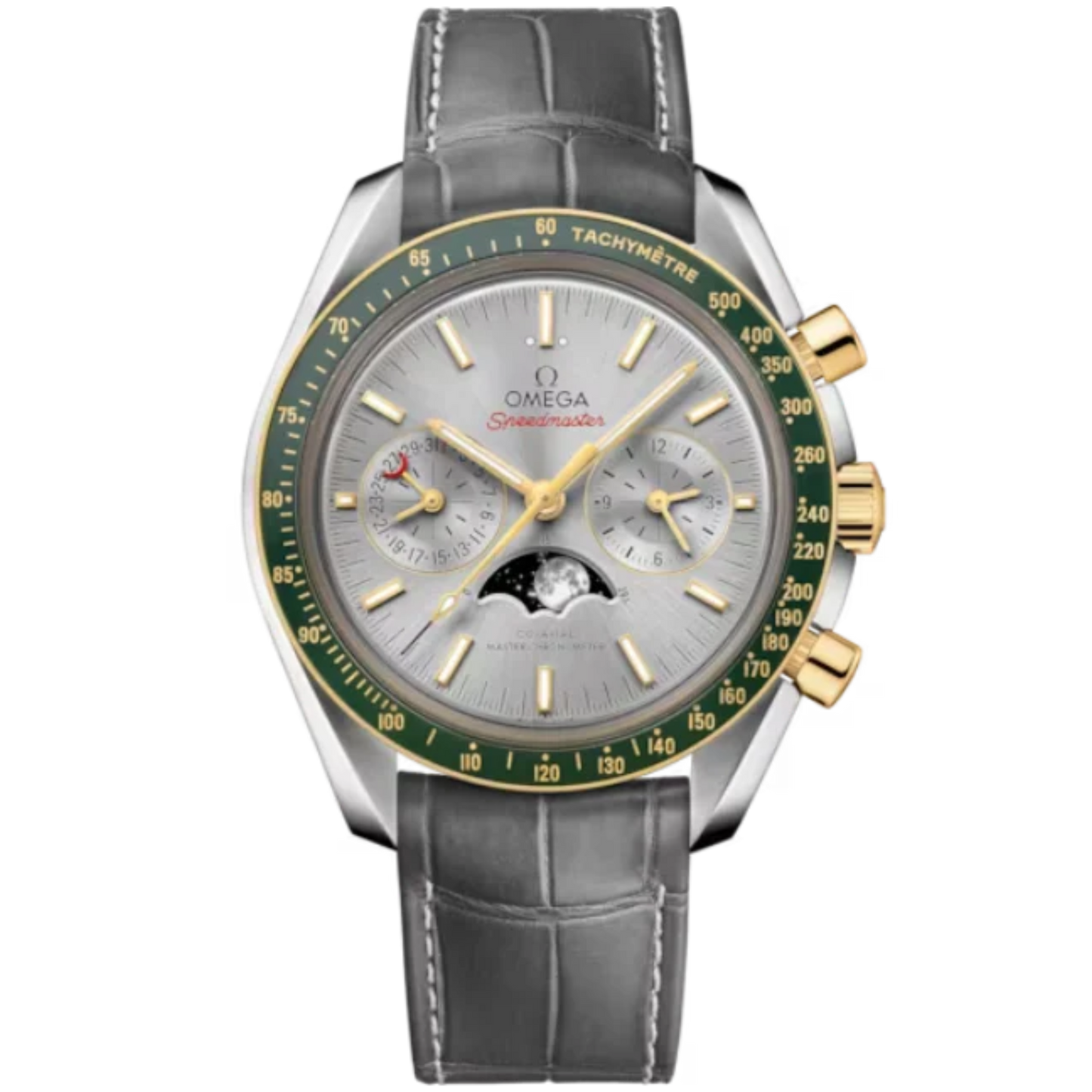 SPEEDMASTER MOONPHASE 44 MM STAINLESS STEEL - YELLOW GOLD WITH GREY DIAL