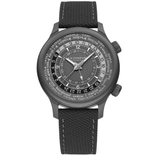 L.U.C TIME TRAVELER ONE BLACK 42 MM CERAMISED TITANIUM WITH BLACK DIAL