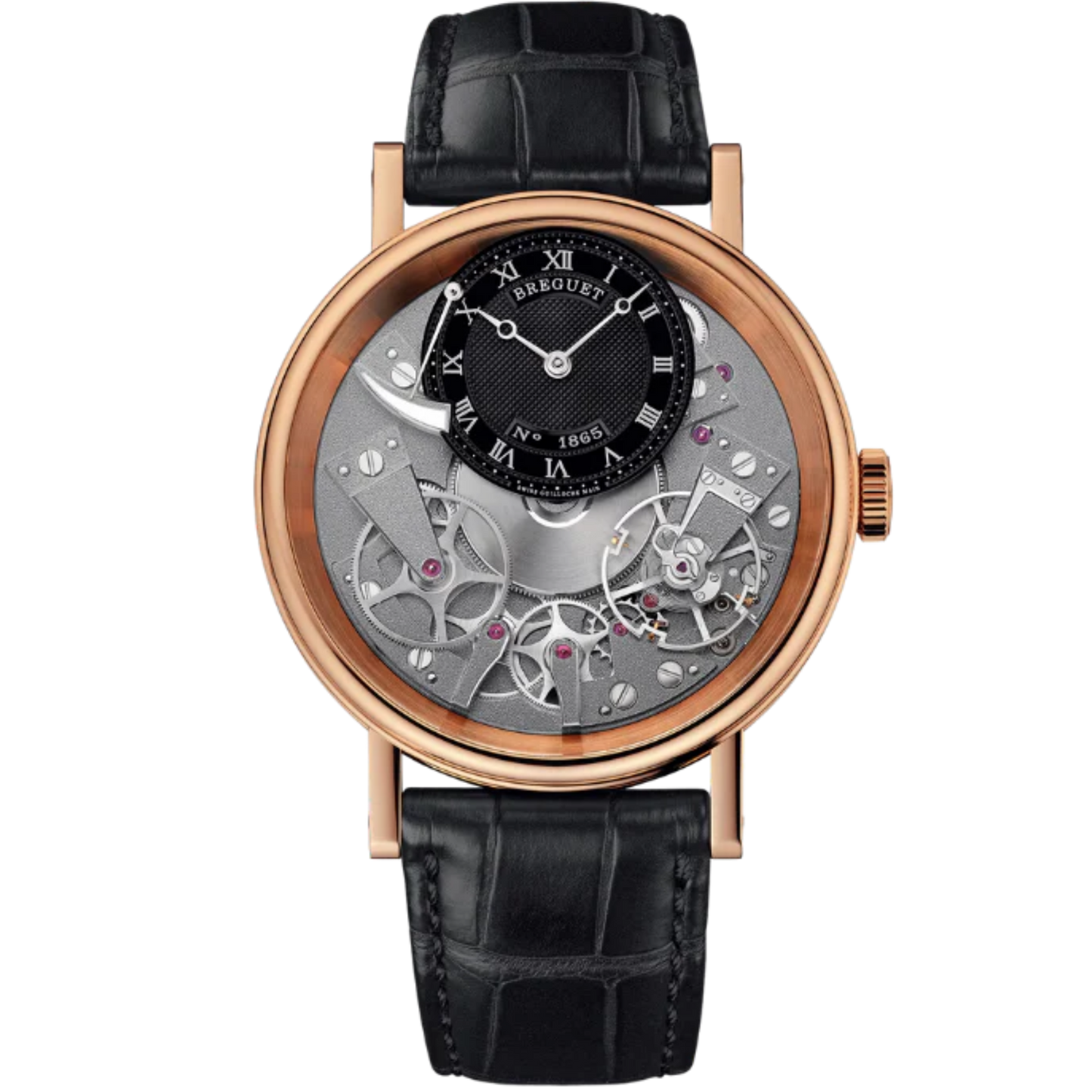 TRADITION 7057 40 MM ROSE GOLD WITH BLACK DIAL