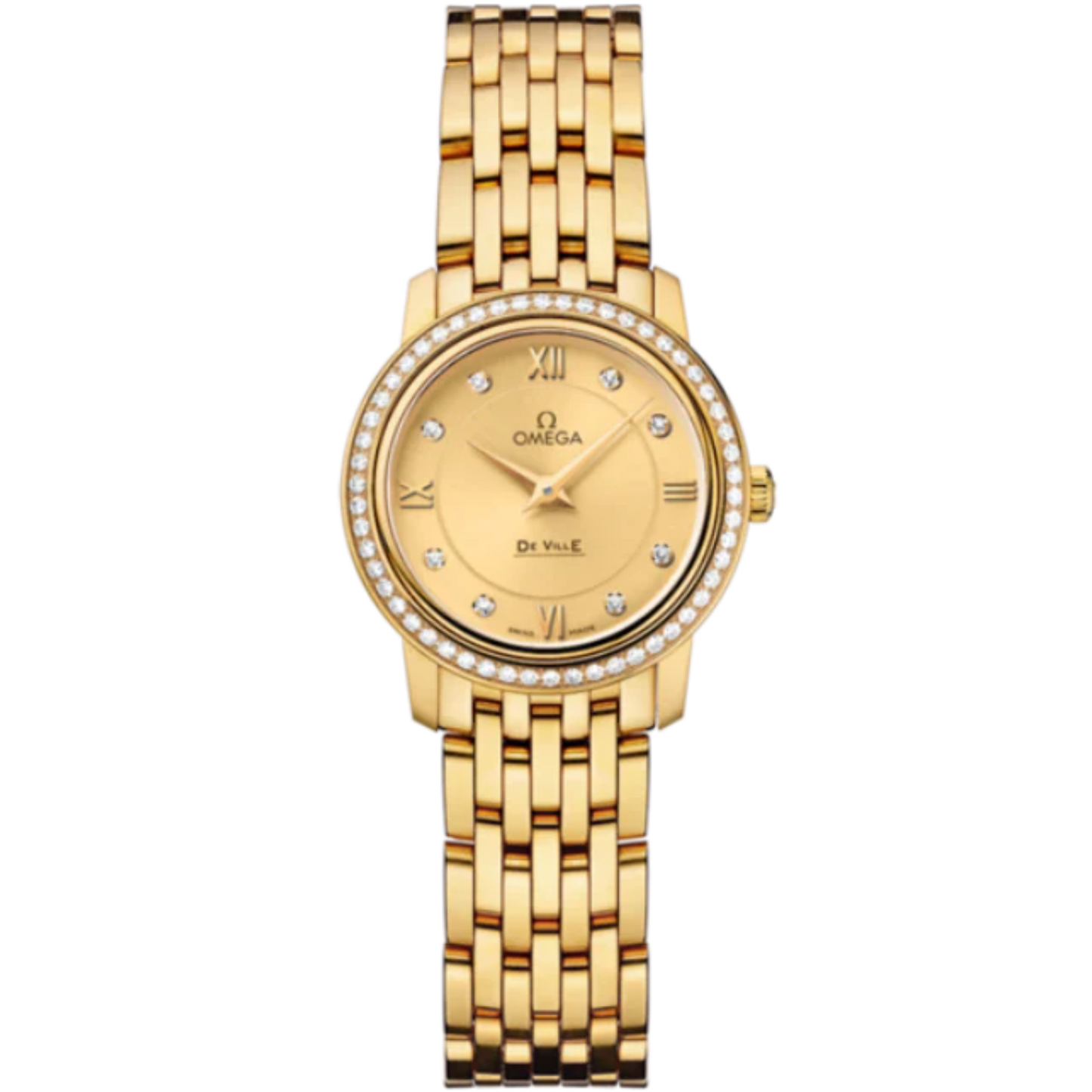 DE VILLE PRESTIGE 24 MM YELLOW GOLD WITH YELLOW DIAL