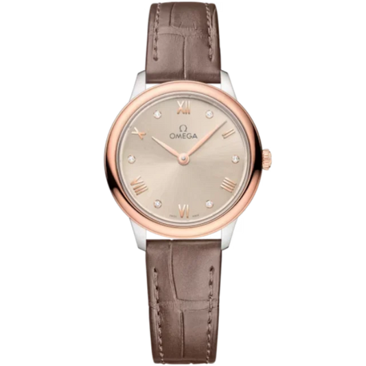 DE VILLE PRESTIGE 27 MM STAINLESS STEEL - SEDNA™ GOLD WITH LINEN DIAL