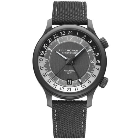 L.U.C GMT ONE BLACK 42 MM CERAMISED TITANIUM WITH BLACK DIAL