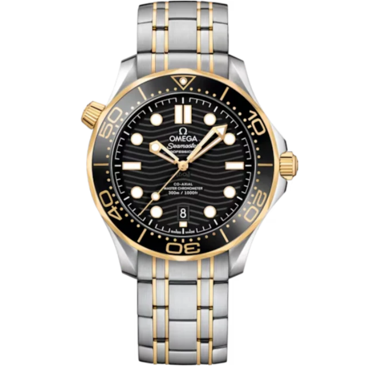 SEAMASTER DIVER 300M 42 MM STAINLESS STEEL - YELLOW GOLD WITH BLACK DIAL