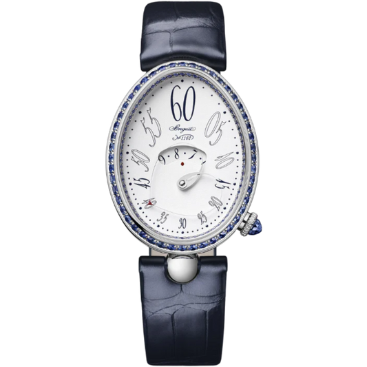 REINE DE NAPLES 9838 36 MM WHITE GOLD WITH WHITE LACQUERED DIAL