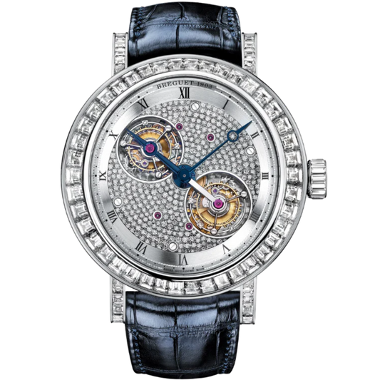 DOUBLE TOURBILLON 5349 50 MM PLATINUM WITH SILVERED DIAMOND DIAL