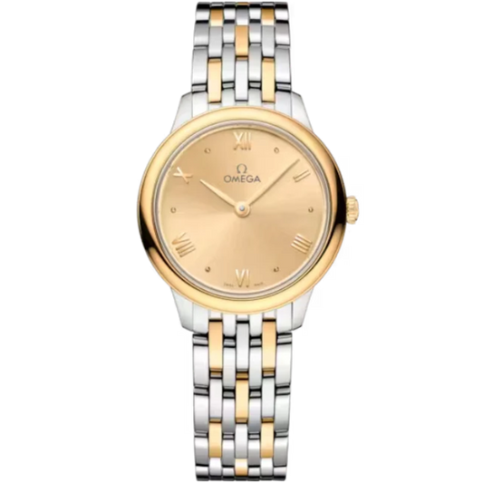 DE VILLE PRESTIGE 27 MM STAINLESS STEEL - YELLOW GOLD WITH YELLOW DIAL