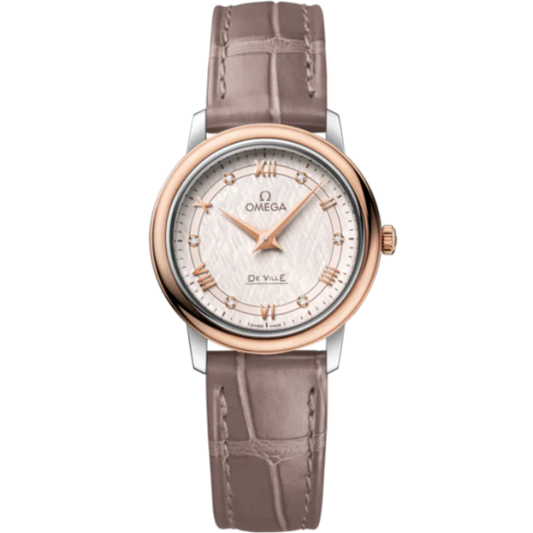 DE VILLE PRESTIGE 27 MM STAINLESS STEEL - RED GOLD WITH SILVER DIAL