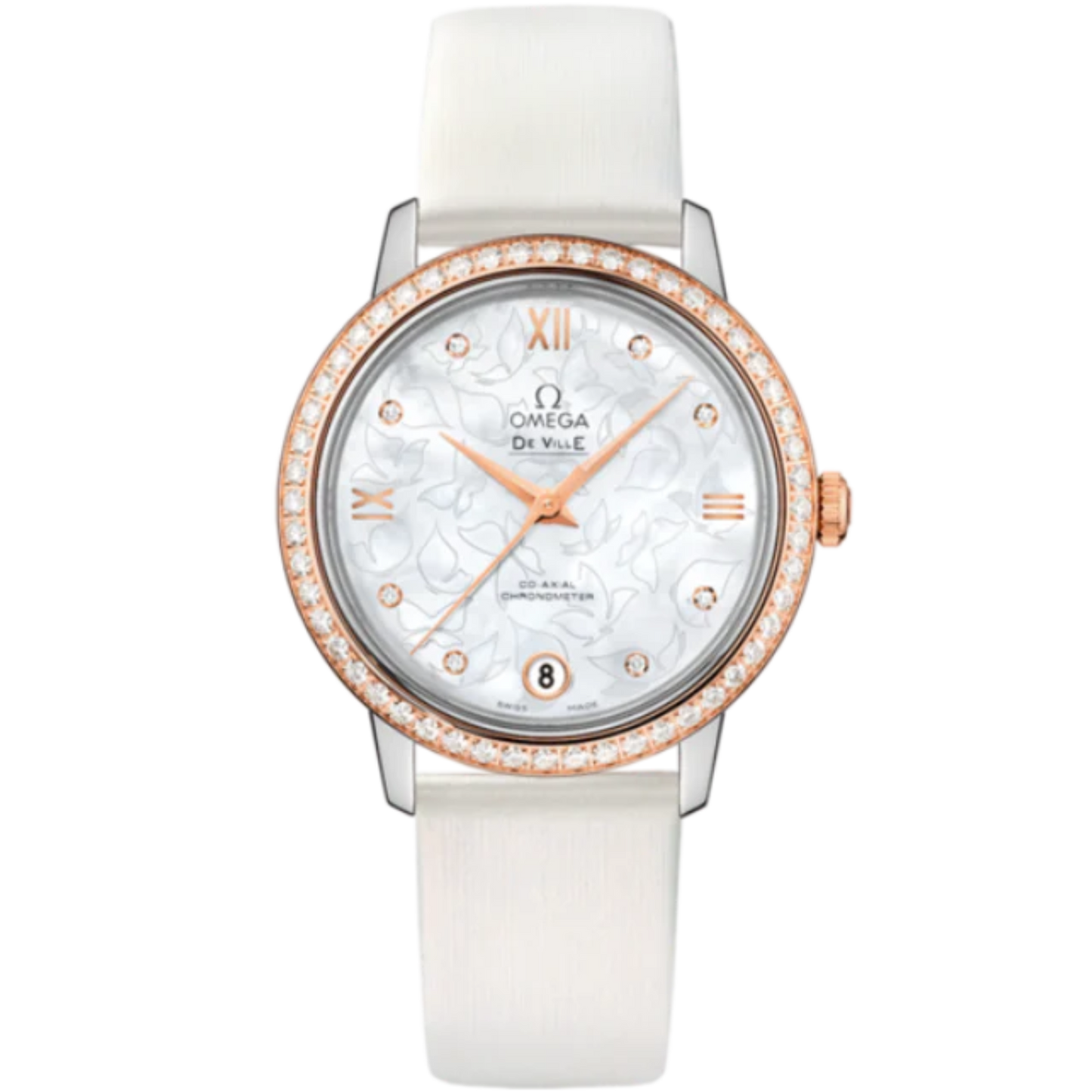 DE VILLE PRESTIGE BUTTERFLY 33 MM STAINLESS STEEL - RED GOLD WITH MOTHER OF PEARL DIAL
