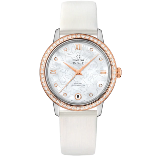 DE VILLE PRESTIGE BUTTERFLY 33 MM STAINLESS STEEL - RED GOLD WITH MOTHER OF PEARL DIAL
