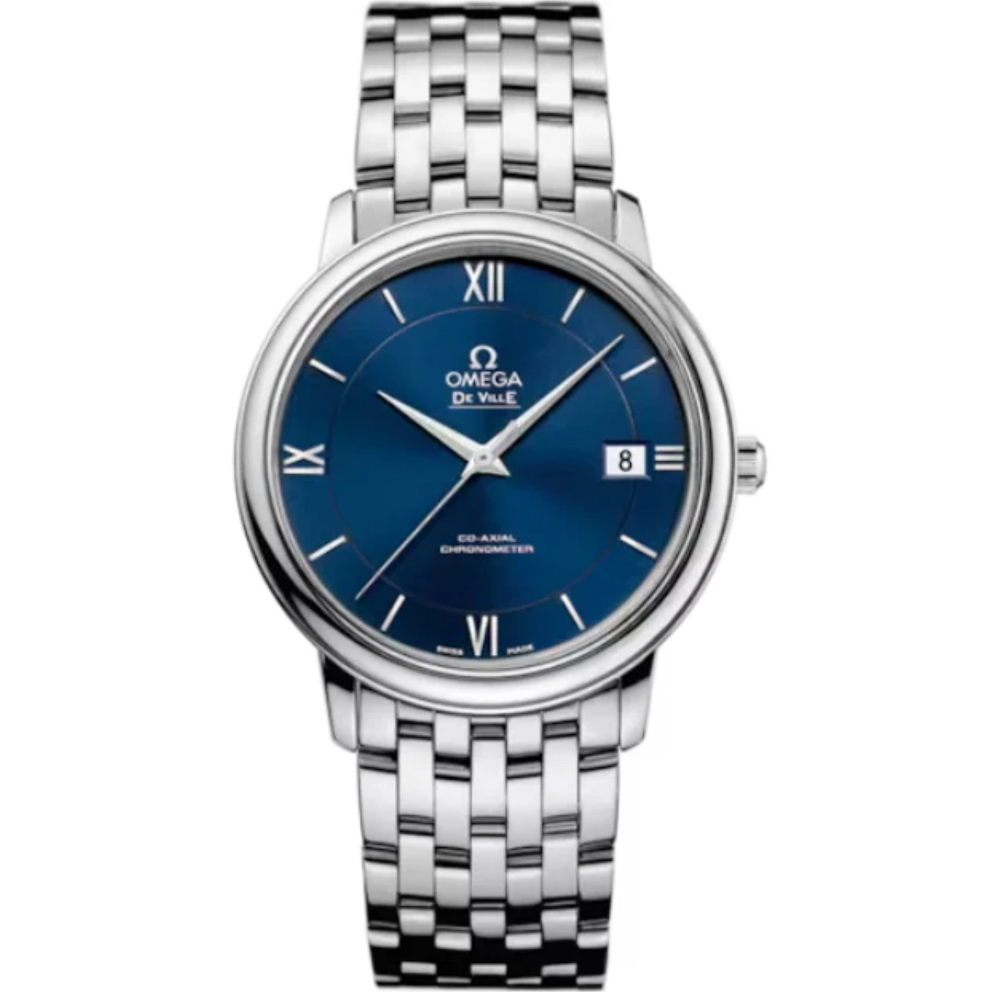 DE VILLE PRESTIGE 37 MM STAINLESS STEEL WITH BLUE DIAL