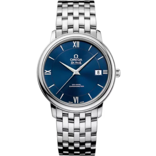 DE VILLE PRESTIGE 37 MM STAINLESS STEEL WITH BLUE DIAL