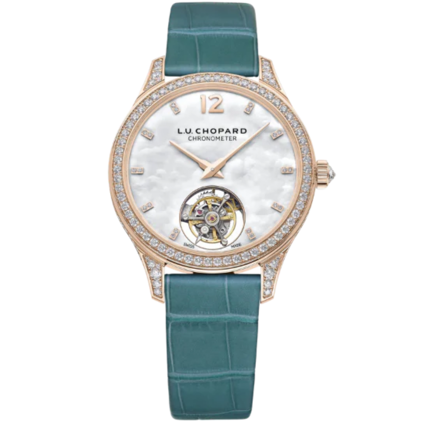 L.U.C FLYING T TWIN LADIES LIMITED EDITION 35 MM ETHICAL ROSE GOLD WITH MOTHER OF PEARL DIAL