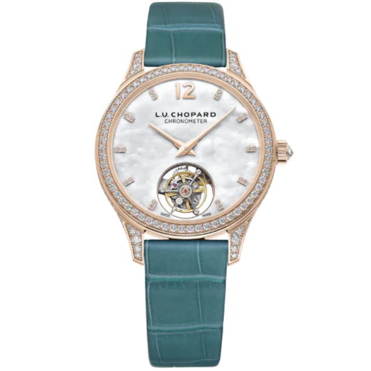 L.U.C FLYING T TWIN LADIES LIMITED EDITION 35 MM ETHICAL ROSE GOLD WITH MOTHER OF PEARL DIAL